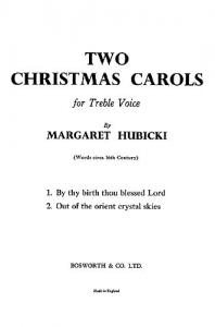 Hubicki, M Two Christmas Carols Treble And Organ