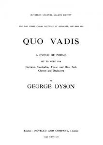 George Dyson: Quo Vadis (Vocal Score)