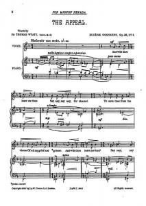 Goossens: The Appeal from 'Three Songs Op.26' for Medium Voice and Piano