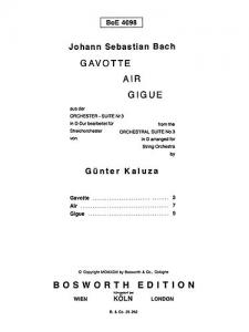 J. S. Bach: Gavotte, Air And Gigue (Score/Parts)