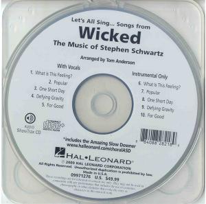 Let's All Sing Songs from Wicked: Collection for Young Voices (Showtrax CD)