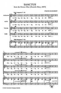 Franz Schubert: Sanctus From The German Mass (D872) SATB/Pf Reduction