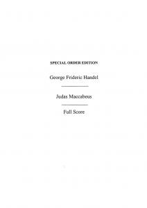 G.F. Handel: Judas Maccabeus (Mozart) Full Score