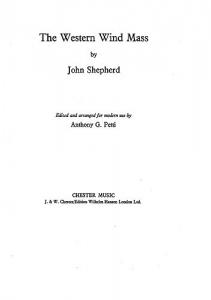 John Sheppard: Western Wind Mass