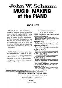 Schaum, Jw Music Making At The Piano Book 5 Level 4 Pf