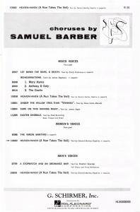 Samuel Barber: Heaven-Haven (A Nun Takes The Veil) SSAA