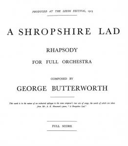 George Butterworth: A Shropshire Lad (Score)
