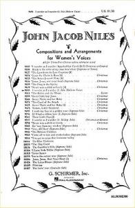 John Jacob Niles: I Wonder As I Wander (Med Voice/SSA)