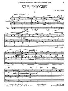 W.S. Lloyd Webber: Four Epilogues For Organ