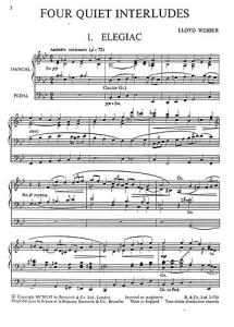 W.S. Lloyd Webber: Four Quiet Interludes For Organ
