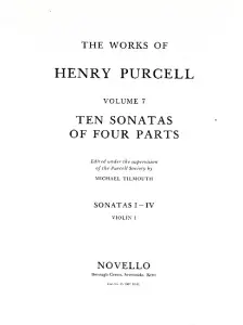 Purcell Society Volume 7 - 10 Sonatas Of Four Parts (Full Score)