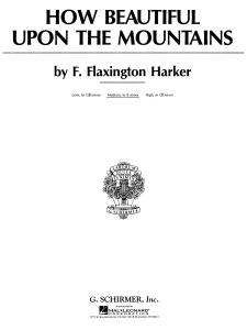 F. Flaxington Harker: How Beautiful Upon The Mountains (Medium Voice)