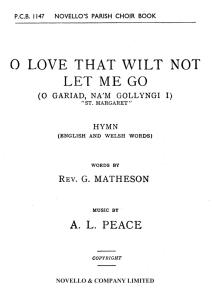 Albert Lister Peace: O Love That Wilt Not Let Me Go (Hymn) Satb/Organ (English/W