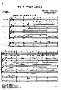 Edward MacDowell: To A Wild Rose (SATB)