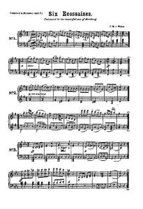 Carl Maria Von Weber: Six Ecossaises For String Quartet (Miniature Score)