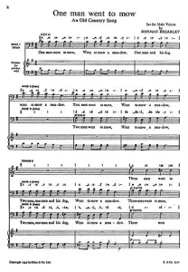 Brearley, H One Man Went To Mow Ttbb/Piano