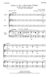 Carl F. Mueller: Create In Me A Clean Heart, O God (SAB)