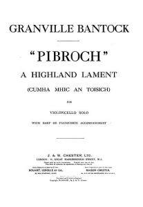 Bantock: The Highland Lament of Pibroch for Cello And Piano Or Harp