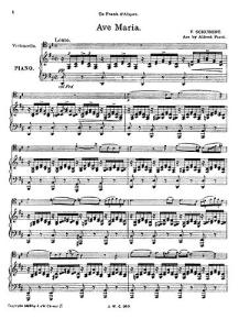 Schubert Ave Maria From Three Melodies Cello/Piano (Arr Piatti)