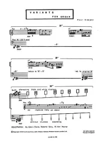 Paul Cooper: Variants For Organ