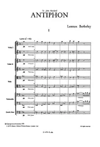 Lennox Berkeley: Antiphon For String Orchestra Op. 85 (Miniature Score)