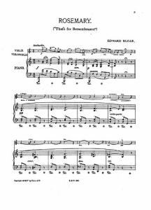Elgar: Rosemary ('Thats For Remembrance') For Violin And Piano