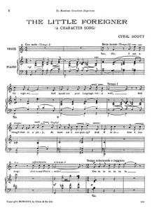Scott: The Little Foreigner for Voice And Piano