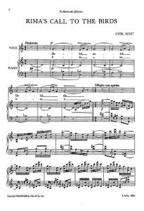 Scott: Rima's Call To The Birds for Voice And Piano