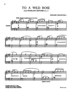 Macdowell To A Wild Rose Piano