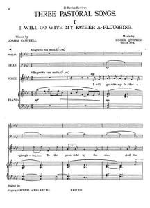 Quilter, R Three Pastoral Songs Op22 Sc/Pts (Vln,Vlc,Low Vce And Pf)