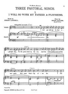Quilter, R Three Pastoral Songs Op22 Low Voice And Piano