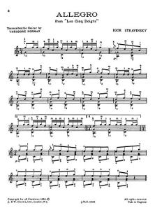 Igor Stravinsky: Allegro From Les Cinq Doigts for Guitar