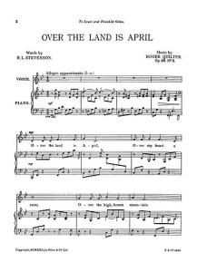 Quilter, R Two Songs (Over The Land Is April) Op26-no2 B Flat Vce/Pf