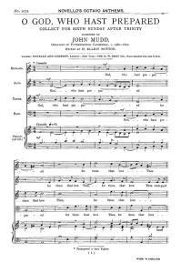 John Mudd: O God, Who Hast Prepared (SATB/Organ)