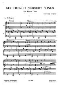 Clifford Curwin: 6 French Nursery Songs For Piano Duet