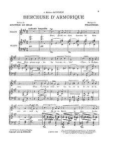 Poldowski: Berceuse D'armorique (Voice And Piano)