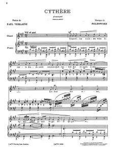 Poldowski: Cythere for Voice with Piano acc.