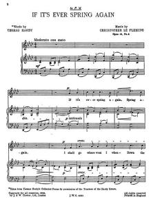 Fleming: If It's Ever Spring Again for Medium Voice and Piano acc.