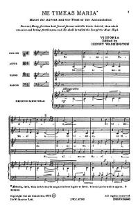 Victoria: Ne Timeas Maria for SATB Chorus