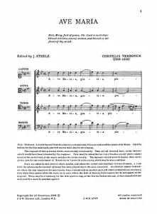 Cornelis Verdonck: Ave Maria (SATB)