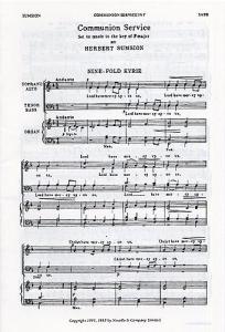 Herbert Sumsion: Communion Service In F