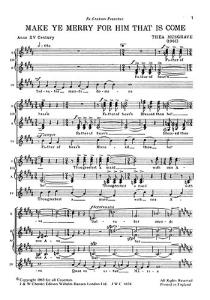 Musgrave: Make Ye Merry For Him That Is Come (Score)