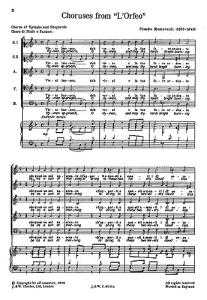 Monteverdi: Choruses From L'Orfeo (Malipiero) for SATB Chorus