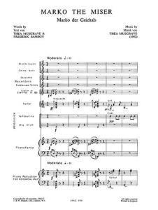 Thea Musgrave: Marko The Mister - Score/Parts