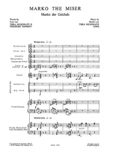 Thea Musgrave: Marko The Mister - Score/Parts