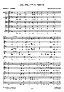 Monteverdi, C Che Dar Piu Vi Poss'io Ssatb