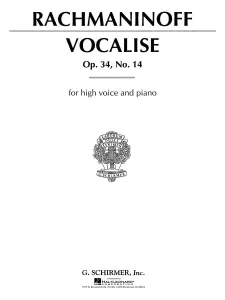 Sergei Rachmaninov: Vocalise (Op.34 No.14) - High Voice