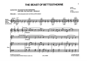 The Beast Of Bettesthorne Piano Score and Parts (Voices and Recorders, 15 Libret