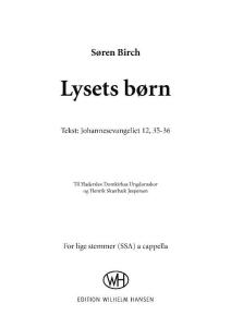 Søren Birch: Lysets Børn (SSA)