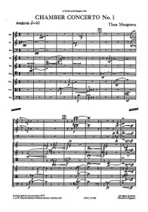 Thea Musgrave: Chamber Concerto No.1 For Nine Instruments (Full Score)